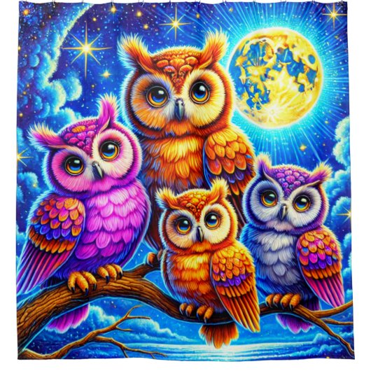 Owl Design Duschvorhang (Vorderseite)