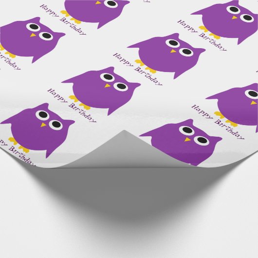 Owl Design Geburtstag vorhanden Geschenkpapier (Ecke)