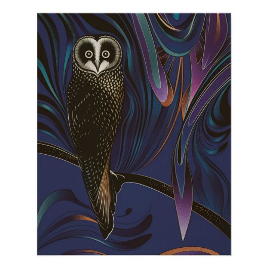Owl Design Poster Wall Art Psychedelia (Vorderseite)
