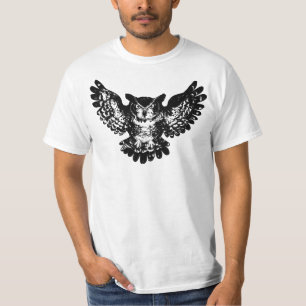 Owl Design T - Shirt Wildlife Themed
