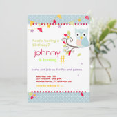 Owl, die Einladungen zu Geburtstagsfeiern (Stehend Vorderseite)