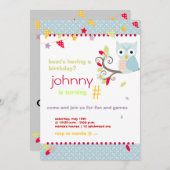 Owl, die Einladungen zu Geburtstagsfeiern (Vorne/Hinten)