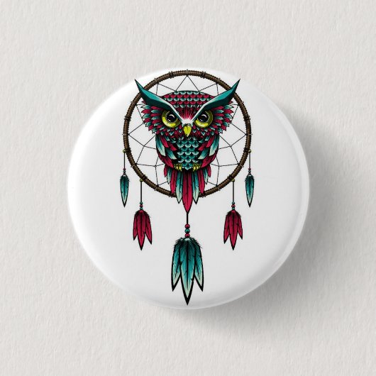 Owl dreamcatcher. button (Vorderseite)