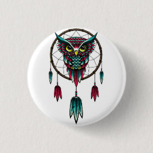 Owl dreamcatcher. button