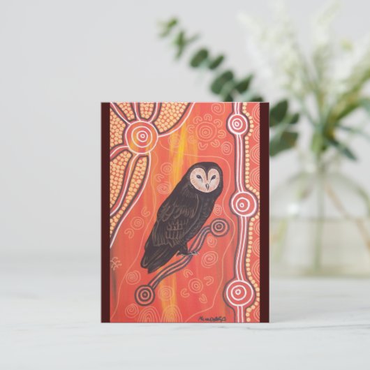 Owl Dreaming Postkarte (Stehend Vorderseite)