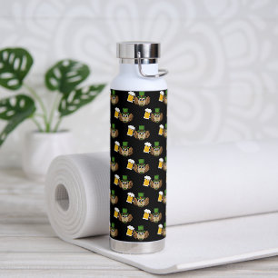 Owl Drinking Beer St Patrick's Day Pattern Trinkflasche