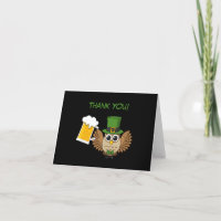 Owl Drinking Beer St Patrick's Day | Personalisier