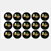 Owl Drinking Beer St Patrick's Day | Personalisier Etiketten (Blatt)