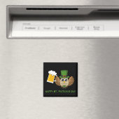 Owl Drinking Beer St Patrick's Day | Personalisier Magnet (In Situ (Geschirrspüler))
