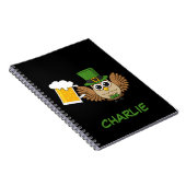 Owl Drinking Beer St Patrick's Day | Personalisier Notizblock (Rechte Seite)