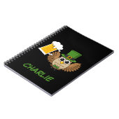 Owl Drinking Beer St Patrick's Day | Personalisier Notizblock (Linke Seite)