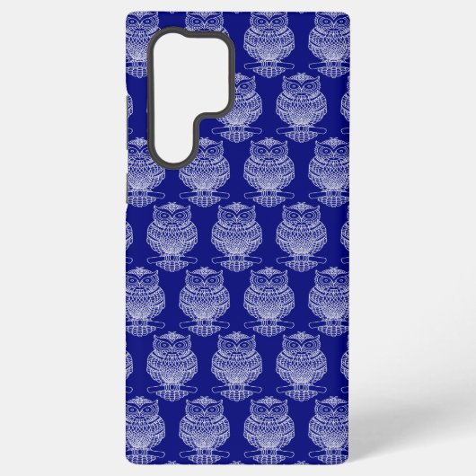 Owl (dunkelblau) - Samsung (S22 Ultra) Case Galaxy Hülle (Rückseite)