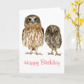 Owl Duo Geburtstag Karte (Gelbe Blume)