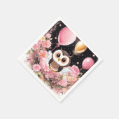 Owl Erster Geburtstag Napkins Serviette (Ecke)