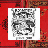 Owl Ex Libris Buchzeichen Quadratischer Aufkleber