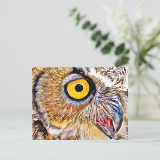 Owl Eye Postkarte (Stehend Vorderseite)