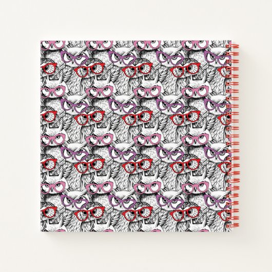 Owl Eyeglasses Pattern Notizblock (Rückseite)