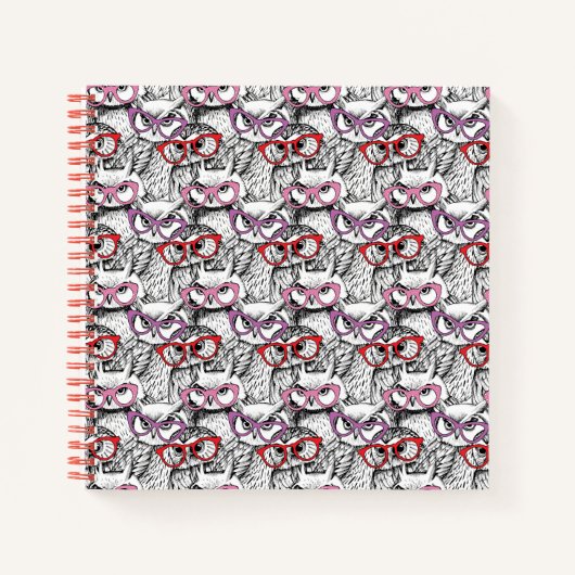 Owl Eyeglasses Pattern Notizblock (Vorderseite)