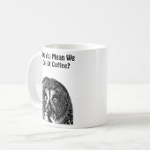Owl Face Tiere Kaffee lustige Kunst Kaffeetasse (Vorderseite Links)