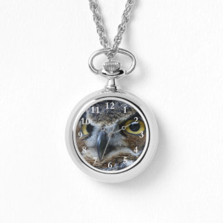 Owl Face Women's Wraparound Silver Watch Armbanduhr