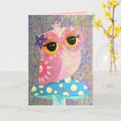 Owl Fairy Princess Card Karte (Gelbe Blume)