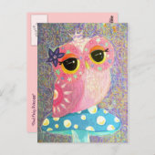 Owl Fairy Princess Postcard Postkarte (Vorne/Hinten)