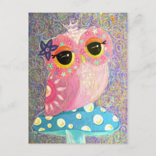 Owl Fairy Princess Postcard Postkarte