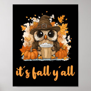 Owl Fall Erntedank Es ist Fall Yáll Poster
