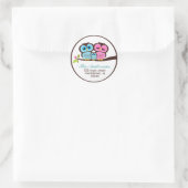 Owl Family Address Labels Runder Aufkleber (Tasche)