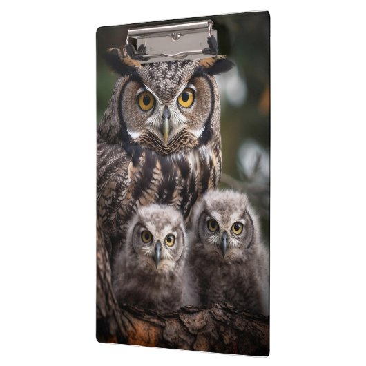 Owl Family Clipboard Klemmbrett (Links)