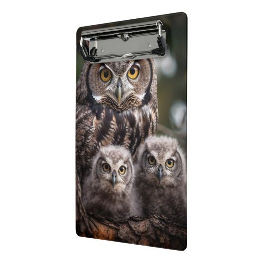 Owl Family Mini-Zwischenablage Mini Klemmbrett (Gewinkelt2)