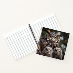 Owl Family Spiral Notebook Notizblock