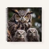 Owl Family Spiral Notebook Notizblock (Vorderseite)