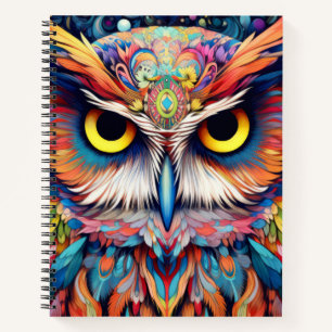 Owl farbiges Tier Verzauberung Abstrakt Notizblock