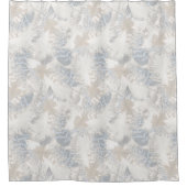 owl Feathers, gray, beige and blue, bird, light, Duschvorhang (Vorderseite)