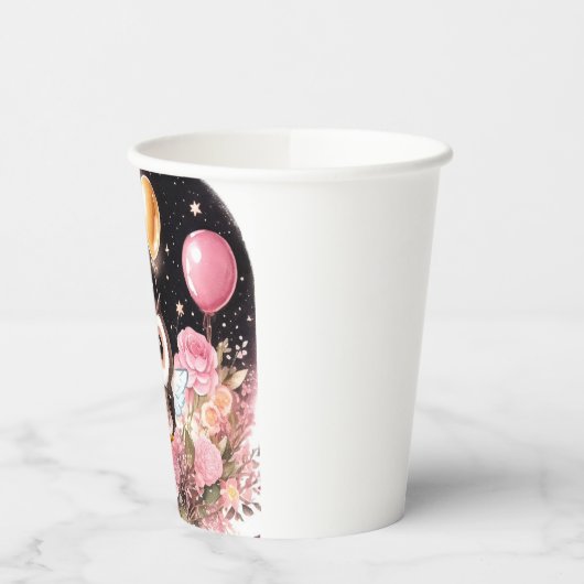 Owl First Birthday Paper Cups Pappbecher (Links)