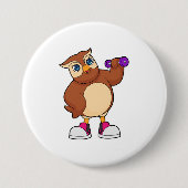 Owl Fitness Dumbell Button (Vorderseite)