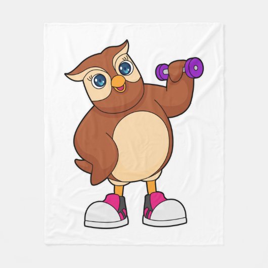 Owl Fitness Dumbell Fleecedecke (Vorderseite)