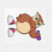 Owl Fitness Dumbell Fleecedecke (Vorderseite (Horizontal))