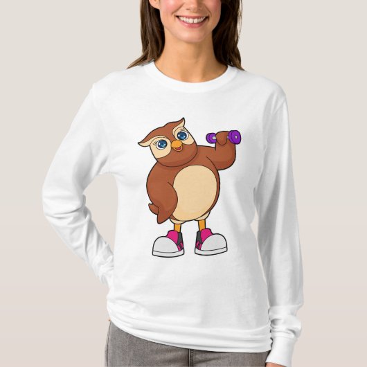 Owl Fitness Dumbell T-Shirt (Vorderseite)