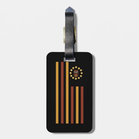 Owl - Flag Gepäckanhänger (Rückseite vertikal)