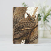 Owl Flat Notecard Dankeskarte (Stehend Vorderseite)