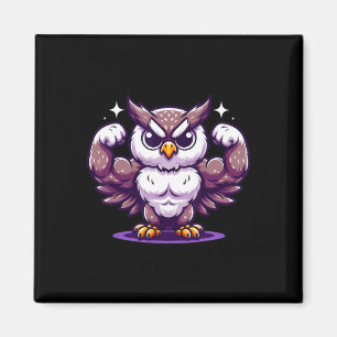 Owl Flechtmuskeln Fan Lover Bodybuilding Gym Wor Magnet