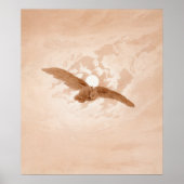 Owl Flug gegen einen Mondlicht Himmelskaspar Fried Poster (Vorne)