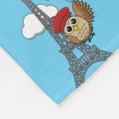 Owl Flying with Heart Balloons in Paris Fleecedecke (Ecke)