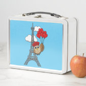 Owl Flying with Heart Balloons in Paris Metall Brotdose (Beispiel)