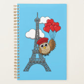 Owl Flying with Heart Balloons in Paris Planer (Vorderseite)