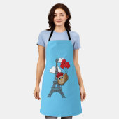 Owl Flying with Heart Balloons in Paris Schürze (Getragen)