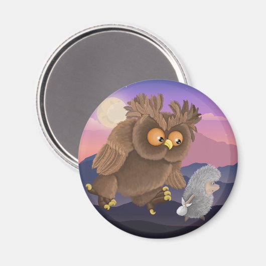 Owl Folgen Sie überall Magnet (Vorderseite/Rückseite)