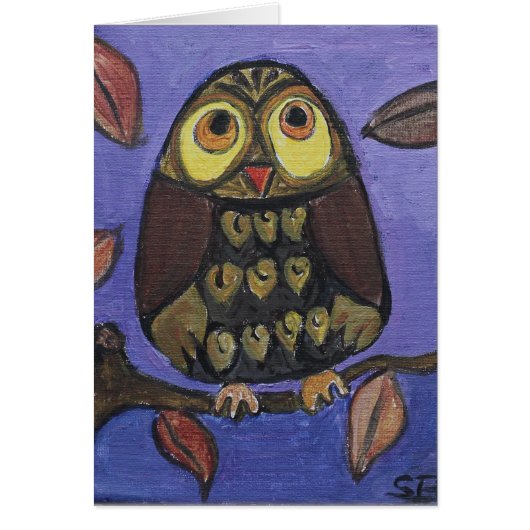 Owl Folk Art Malerei (Vorne)